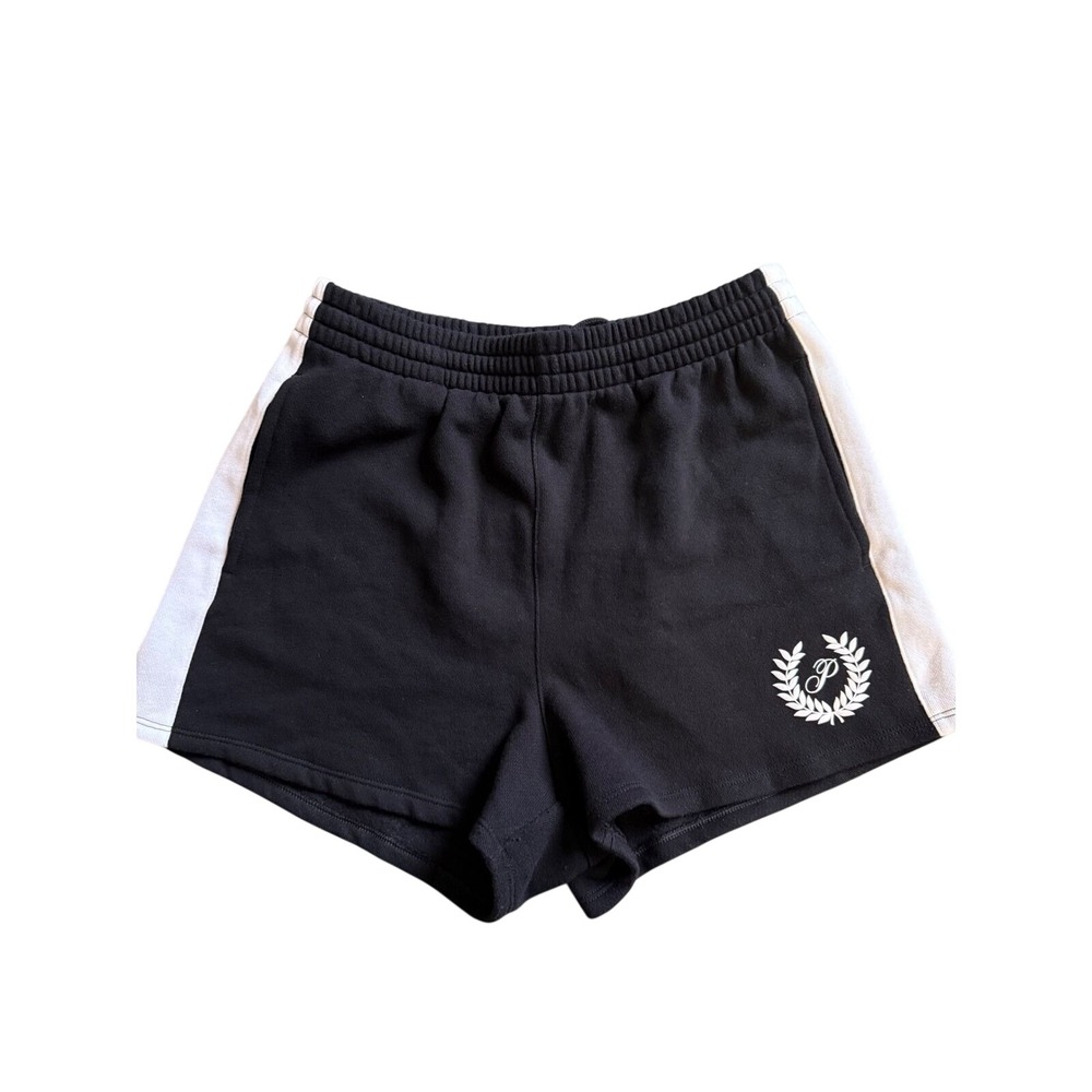 Victorias Secret PINK Black White Stripe Fleece Lounge Shorts Small